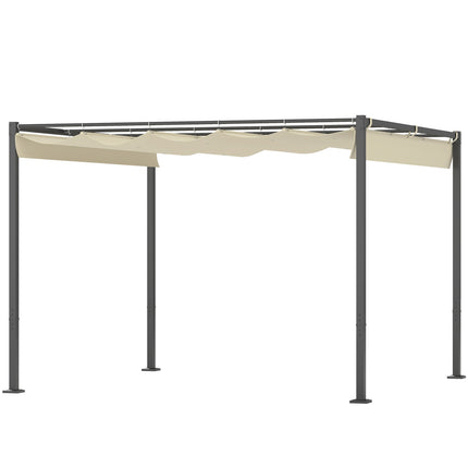 Nastavitelná kovová pergola – altán 3x3m, béžová, UV ochrana