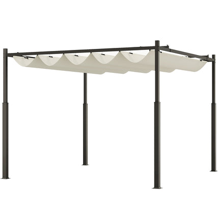 Pergola 3x3m samostatná kovová na terasu, UV 30+ krémově bílá