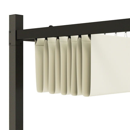 Pergola 3x3m samostatná kovová na terasu, UV 30+ krémově bílá