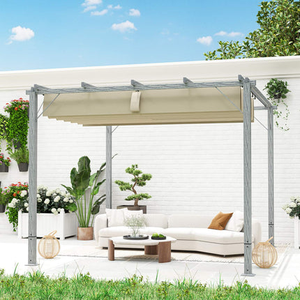 Hliníková pergola 3x3m s nastavitelnou střechou, UV ochrana