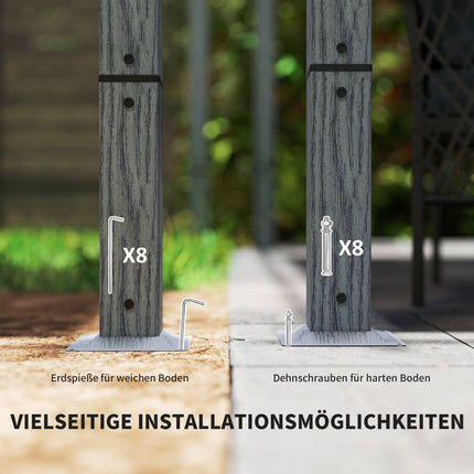 Hliníková pergola 3x3m s nastavitelnou střechou, UV ochrana