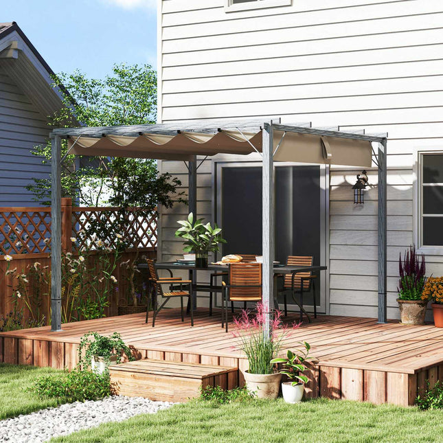 Hliníková pergola 3x3m s nastavitelnou střechou, UV ochrana