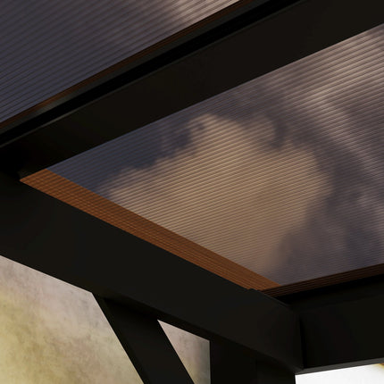 Kovová pergola altán 3x3m, voděodolná UV50+ tmavě šedá