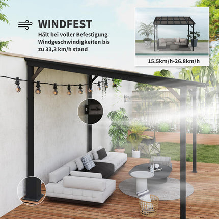 Kovová pergola altán 3x3m, voděodolná UV50+ tmavě šedá
