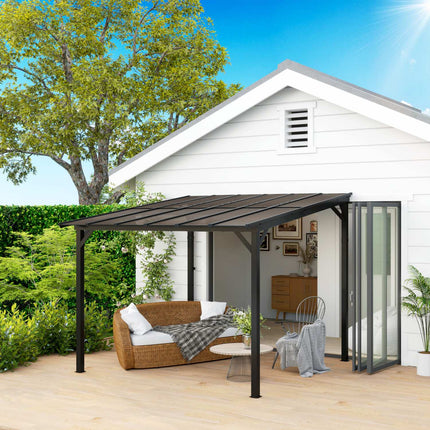 Kovová pergola altán 3x3m, voděodolná UV50+ tmavě šedá
