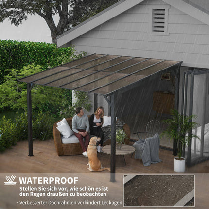 Kovová pergola altán 3x3m, voděodolná UV50+ tmavě šedá