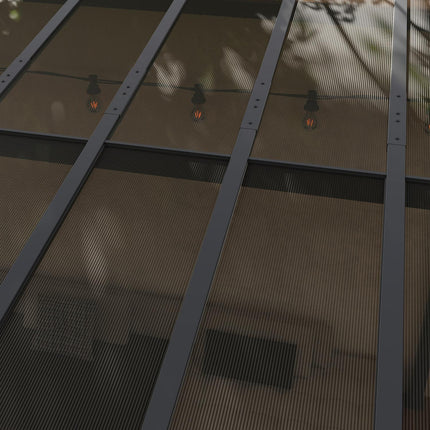 Kovová pergola altán 3x3m, voděodolná UV50+ tmavě šedá