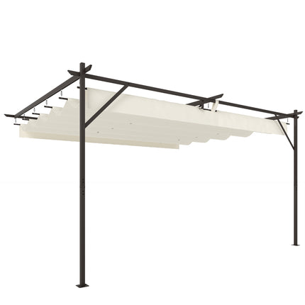 Pergola s nastavitelnou střechou, 4x3m, nástěnná, UV30+ ochrana