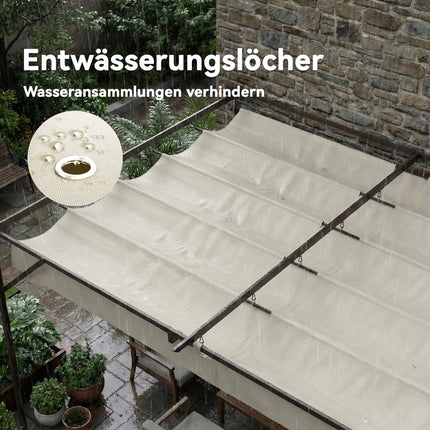 Pergola s nastavitelnou střechou, 4x3m, nástěnná, UV30+ ochrana
