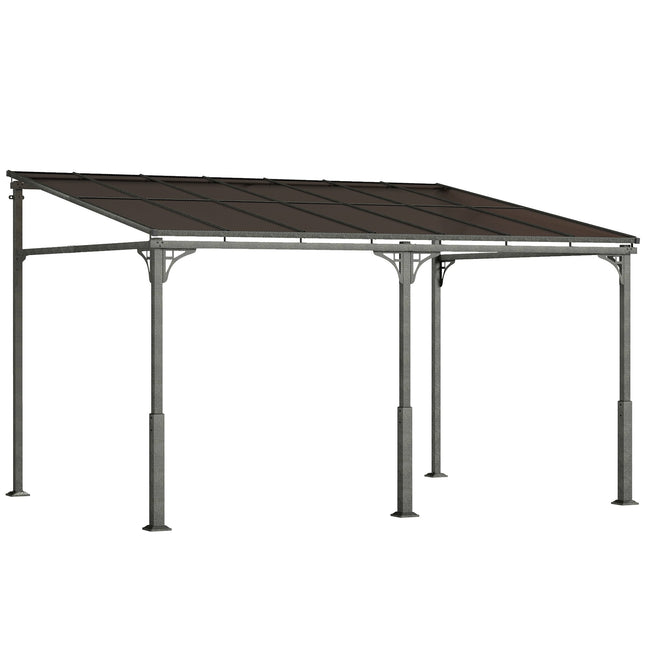 Pergola s polykarbonátovou střechou, kovový rám, 400x300 cm