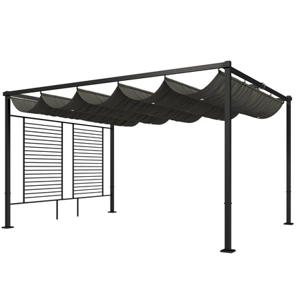 Pergola with Sliding Roof, UV50+ Protection, Dark Grey