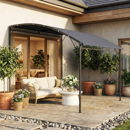 Pergola s voděodolnou střechou, kovový rám, 384x286 cm