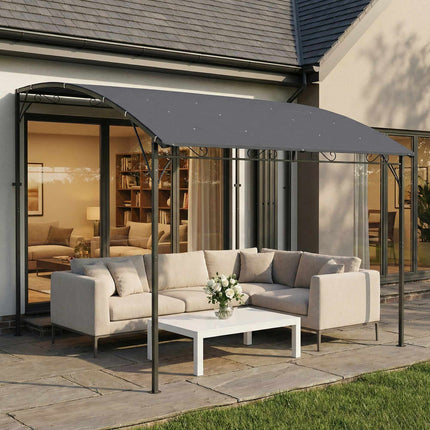 Pergola s voděodolnou střechou, kovový rám, 384x286 cm