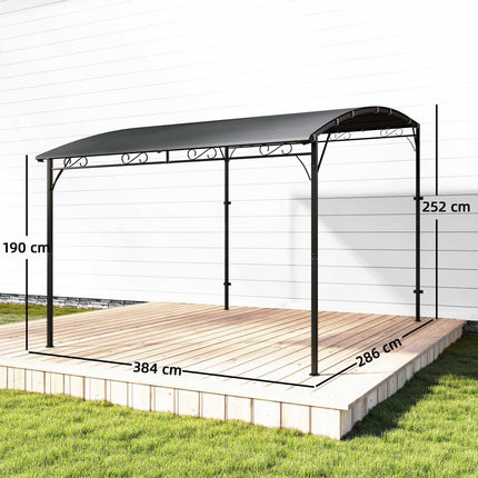 Pergola s voděodolnou střechou, kovový rám, 384x286 cm