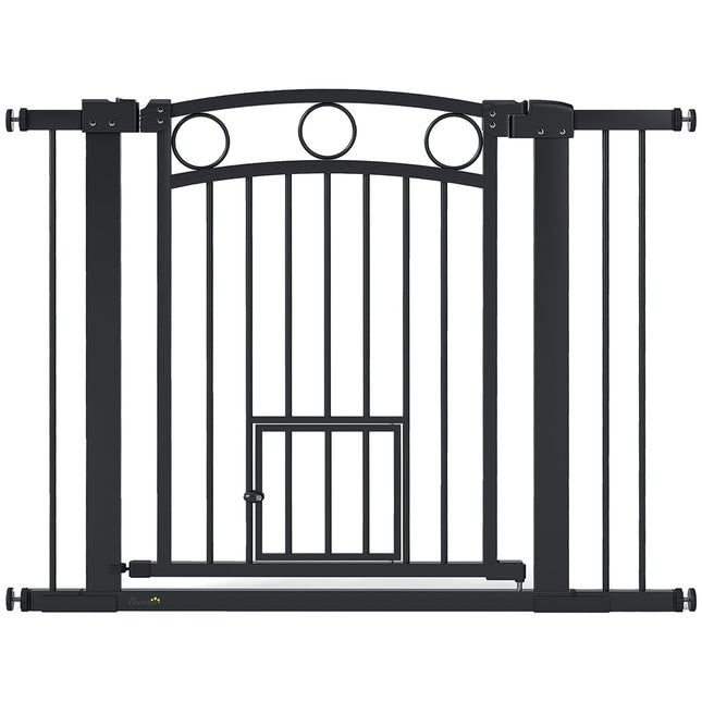 Dvířka pro domácí mazlíčky, 77 cm, Nastavitelné 76-104 cm, Dvířka pro kočky, Černé