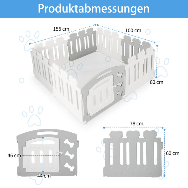 Ohrádka pro mazlíčky, 8 dílů, HDPE, do interiéru/exteriéru, výška 35cm