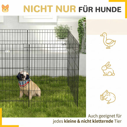 Pet Playpen with Door, Black Metal, 91cm, Indoor/Outdoor