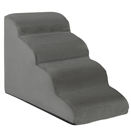 Schůdky pro mazlíčky protiskluzová 4stupňová rampa pro psy z pěny 72 x 41 x 51 cm šedá