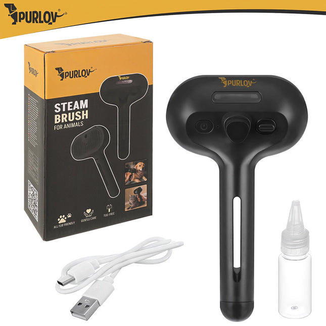 Parní kartáč pro mazlíčky – elektrický, samočisticí, nabíjení USB