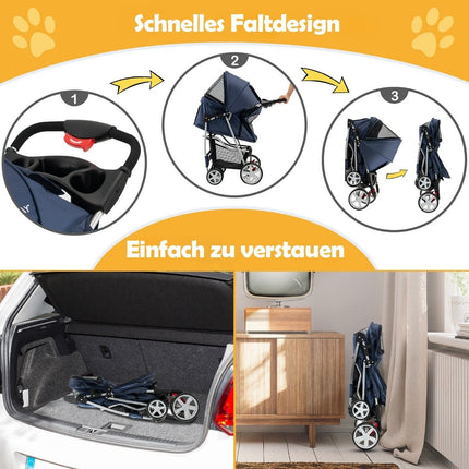 Kočárek pro malé mazlíčky, skládací, nosnost 15 kg
