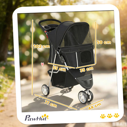 Haustier-Kinderwagen mit Netzverdeck, zusammenklappbar, 10 kg Fassungsvermögen