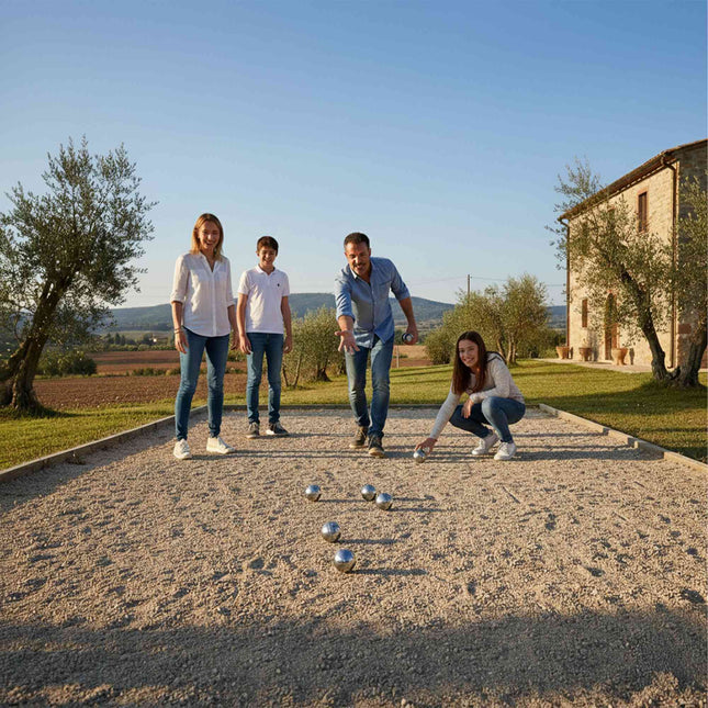 Sada koulí pétanque, 6 koulí s pouzdrem a příslušenstvím