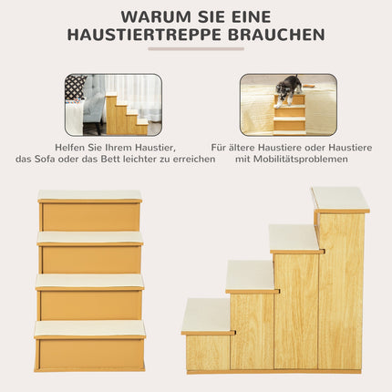 Schůdky pro psy/kočky, 4 stupně, MDF, do 30 kg