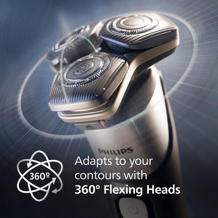 Philips Shaver Series 6000 Wet & Dry with SkinIQ, Beard Styler, Nose Trimmer