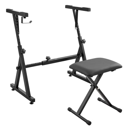Piano Keyboard Stand and Bench Set, Z-Style, 250 lb Capacity