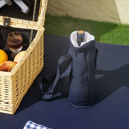 Willow Wood Picnic Basket Set for 4 with cooler and blanket
