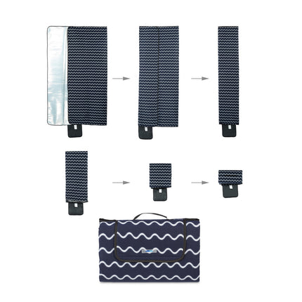 Picnic blanket 200 x 200 cm wave pattern