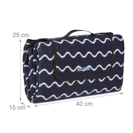 Picnic blanket 200 x 200 cm wave pattern