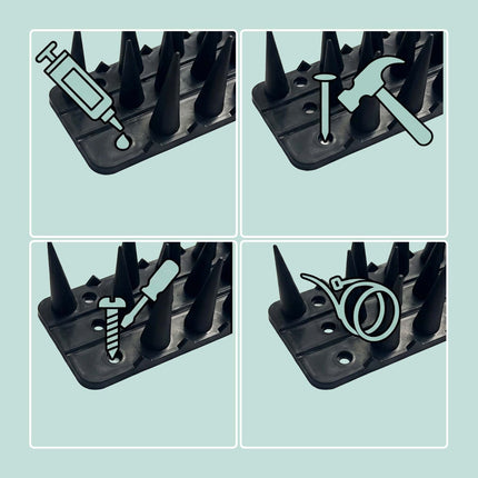Pigeon Spikes, Set of 20 – 3-Row Cut-to-Fit Strips