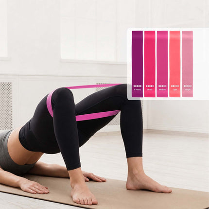 Pilates Set, 13-Piece Kit with Bands and Weights - Pink