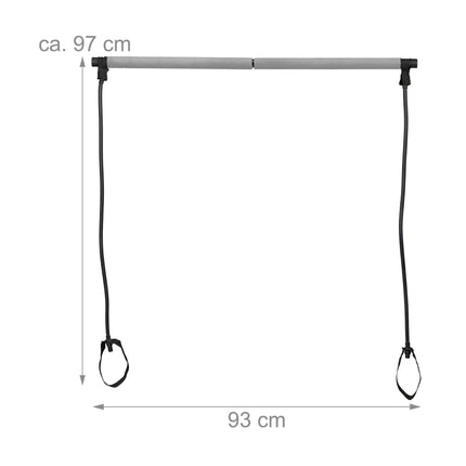 Pilatesstange mit Widerstandsbändern