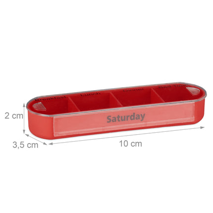 Dávkovač léků na 7 dní, 4 přihrádky, anglicky