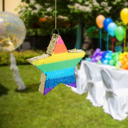 Pinata star colorful/gold