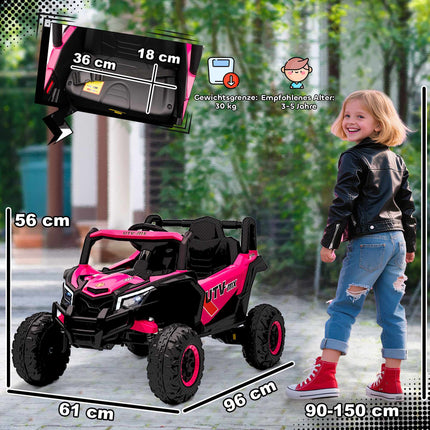 Pink 12V Kids Electric Car with Remote & LED Lights