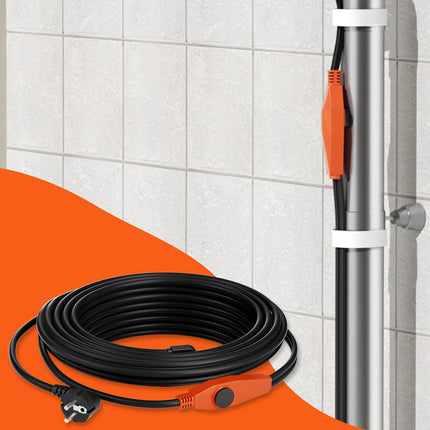 Pipe Heating Cable 9 m with Built-in Thermostat, 23 W/m, IP68