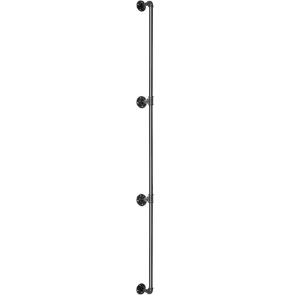 Pipe Stair Handrail, 11 Ft Carbon Steel, Wall-Mount