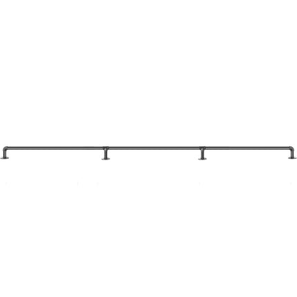 Pipe Stair Handrail, 11 Ft Carbon Steel, Wall-Mount
