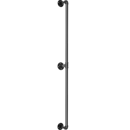 Pipe Stair Handrail, 7 Ft Carbon Steel Wall Mount, 440 lb