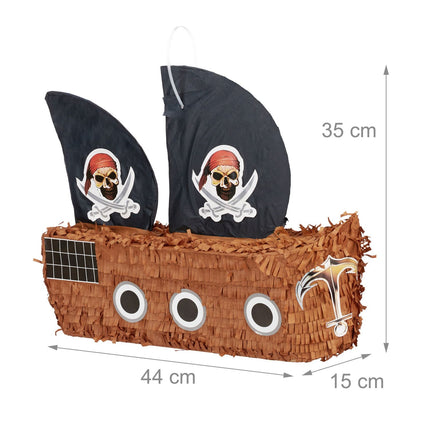 Piňata pirátská loď sada s tyčí a maskou