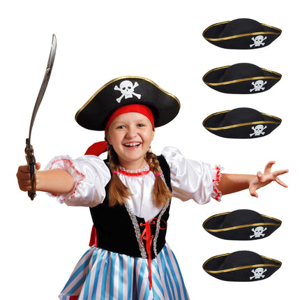 Pirátský klobouk pro děti, 6 ks