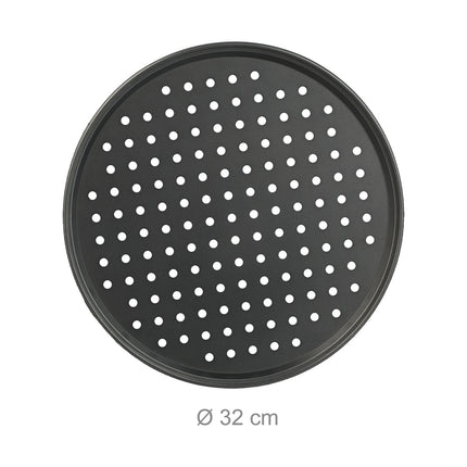 Sada plechů na pizzu se stojanem – nepřilnavé, perforované