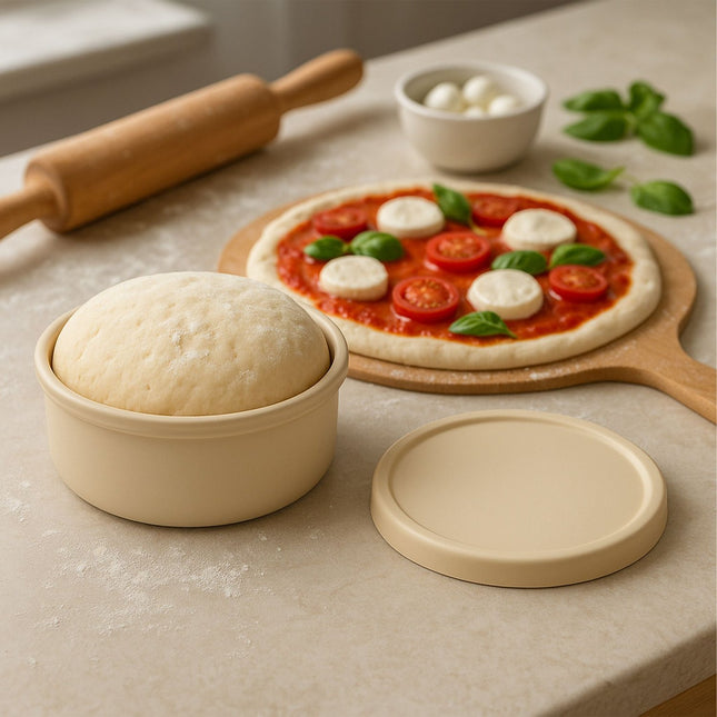 Sada boxů na kynutí těsta na pizzu s víky – 4 ks