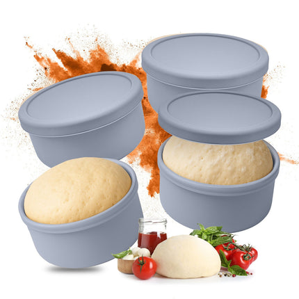 Boxy na kynutí těsta na pizzu s víky, 4 ks