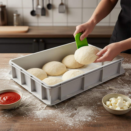 Box na kynutí těsta na pizzu s víkem, pojme 12–16 bochánků