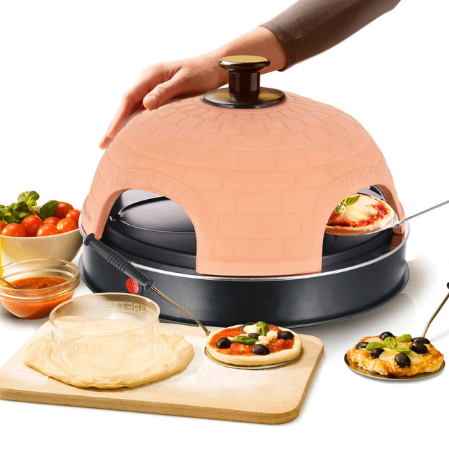 Pečič na pizzu, terakota, včetně 4 lopat na pizzu
