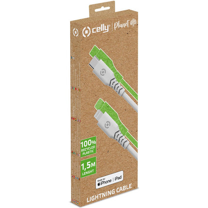 Kabel Planet USB-C – Lightning 1,5m ze 100% recyklovaného plastu, bílá